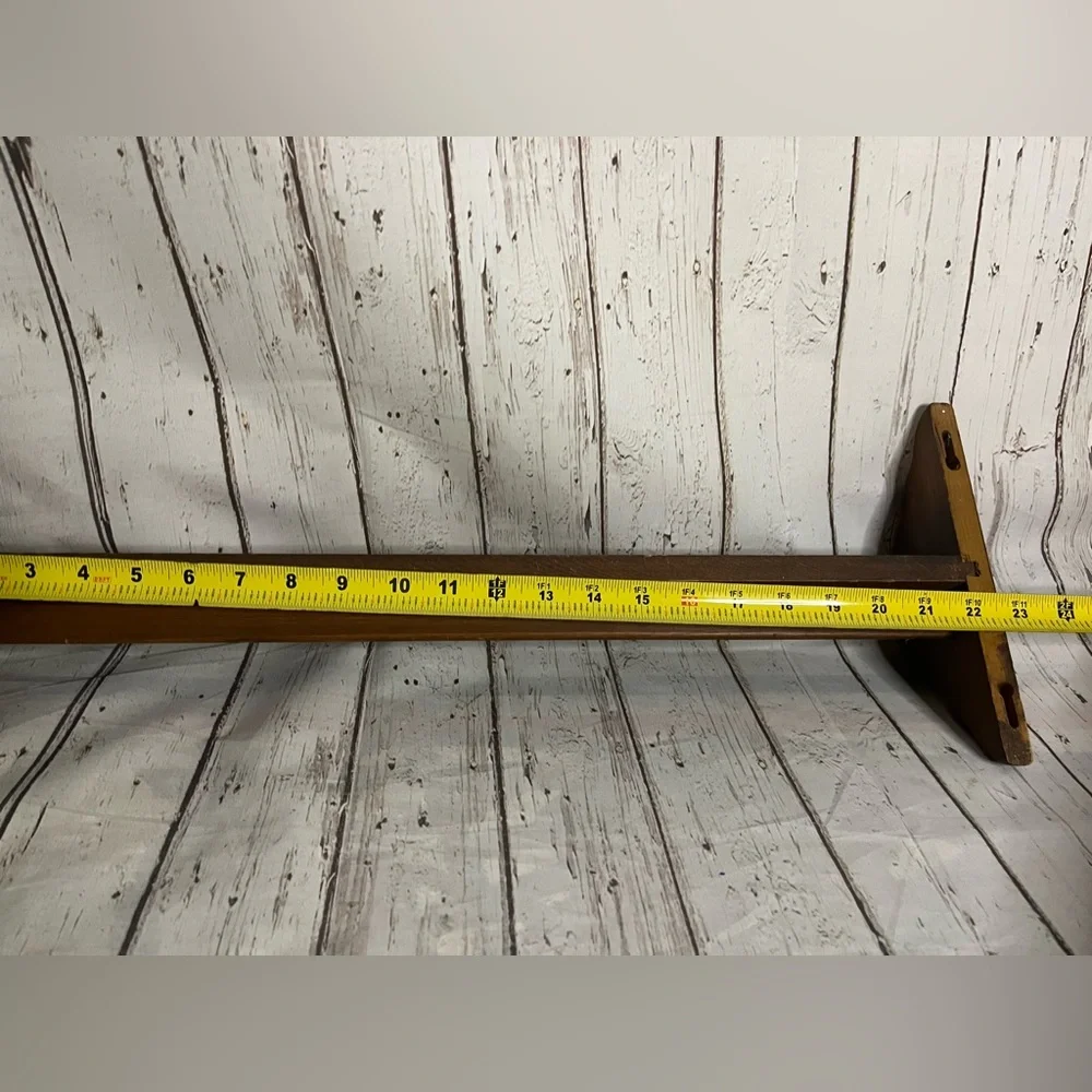 Vintage Wooden Plate Spoon Display Rack Wall Shelf Collection Pegs